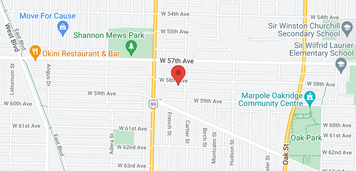 map of 1428 W 58TH AVENUE